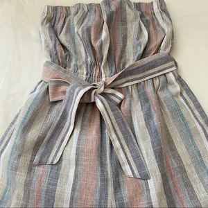 BNWOT Derek Heart strapless stripped romper with pockets